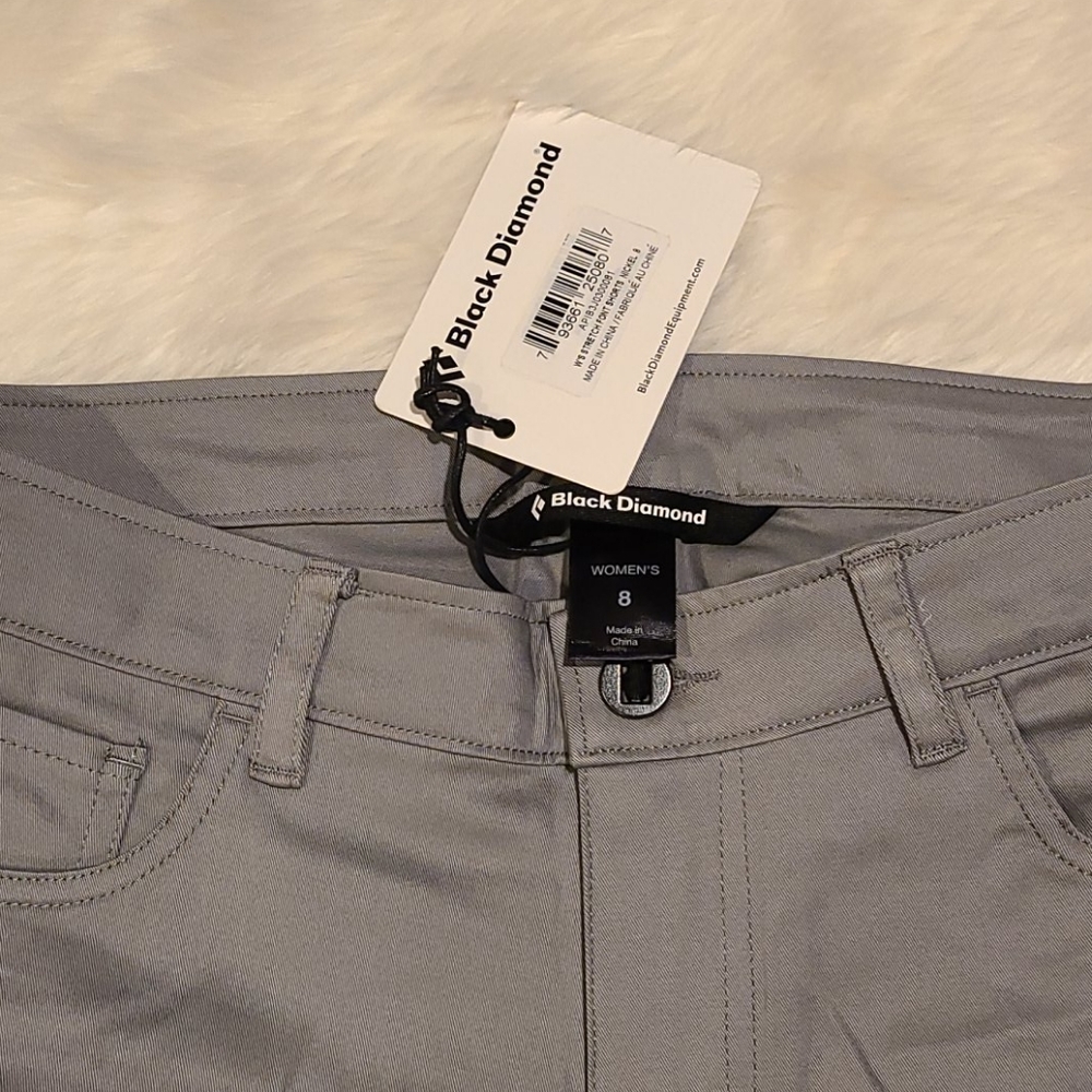 COPY - Women's Gray Stretch Jean shorts Black Diamond